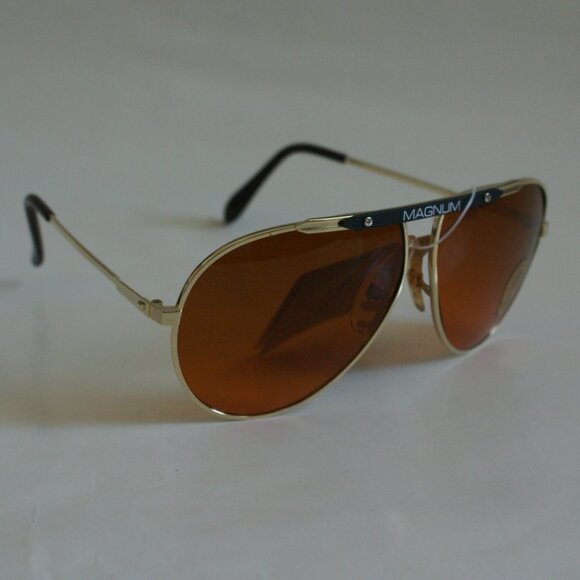 NWT TruVintage ClassicSports aviator w/"MAGNUM" logo TruBluBlocker lens Sunglass - Picture 3 of 13